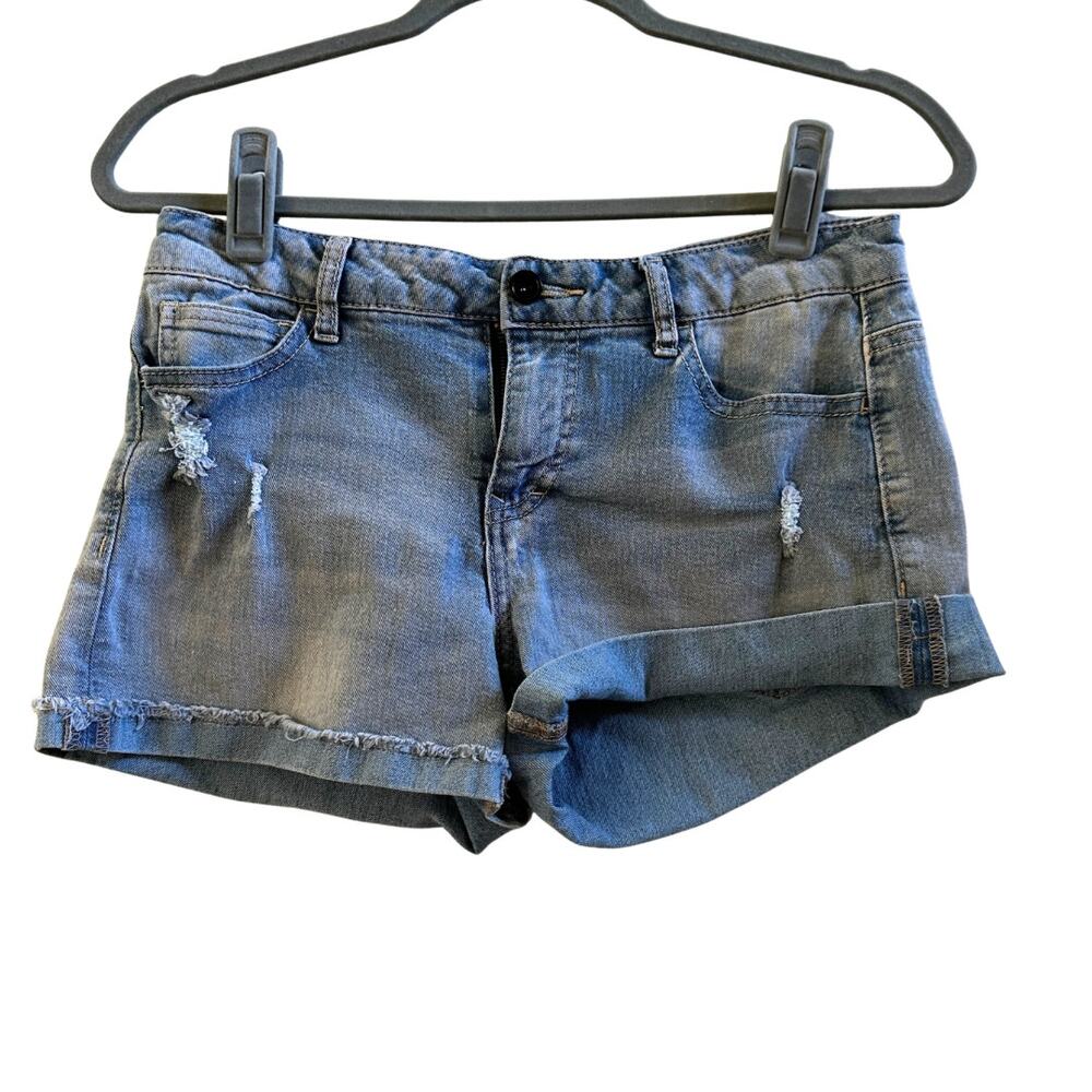 Bongo Size 7 Distressed Cuffed Denim Shorts Y2K